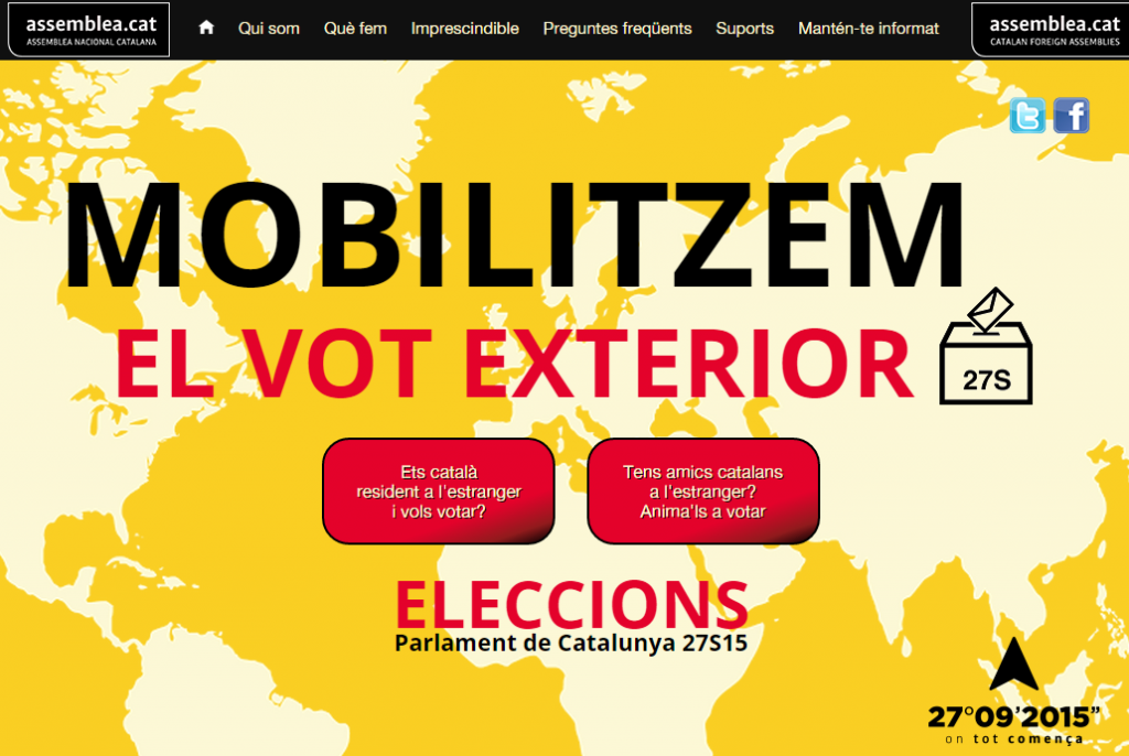 Mobilitzem el vot exterior: campanya del 27 de setembre